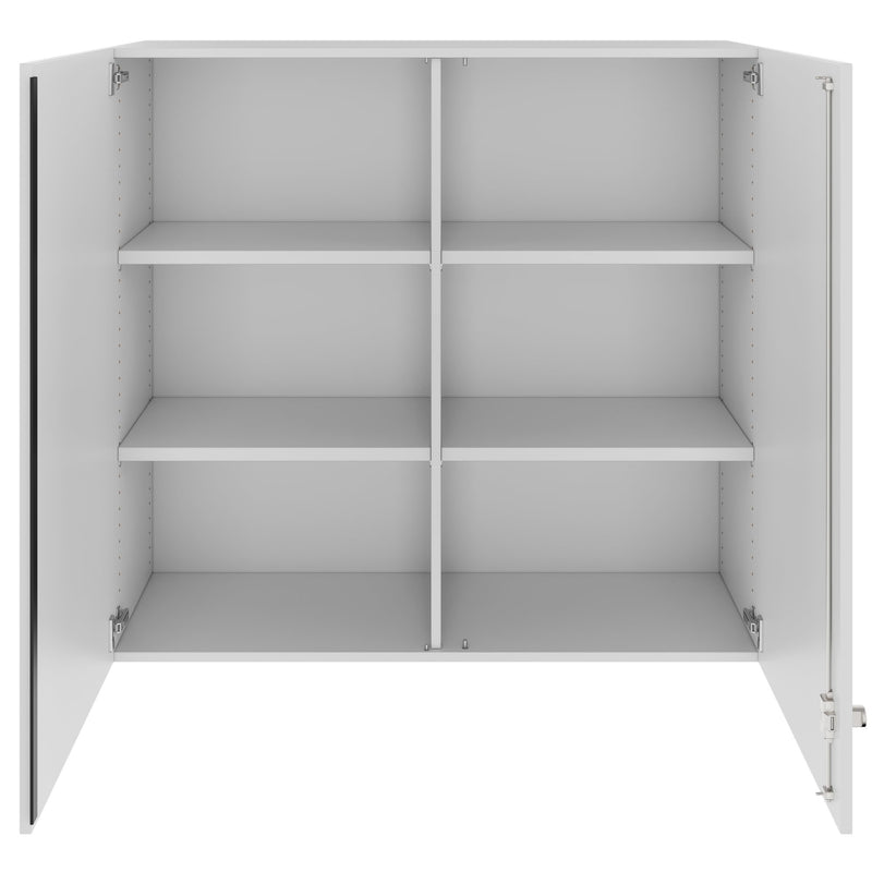 PRO Armoire haute complémentaire | 3 hauteurs de classeur, 800 - 1200 x 1110 mm, fermeture amortie, gris  - 3 Main Image