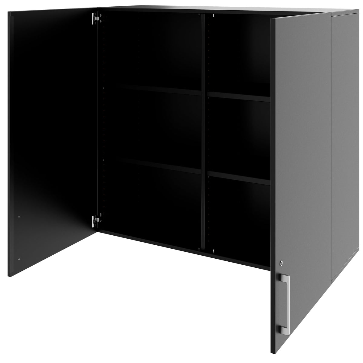 PRO Aufsatzschrank | 3 OH, 800 - 1200 x 1110 mm, Soft-Close, Schwarz - 4 Lightbox Main Image