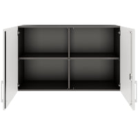 PRO Aufsatzschrank | 2 OH, 800 - 1200 x 740 mm, Soft-Close, Graphit / Weiß