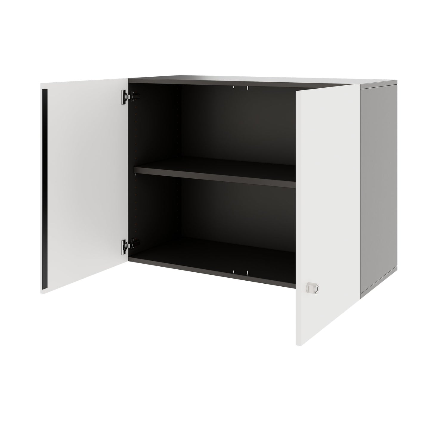 PRO Aufsatzschrank | 2 OH, 800 - 1200 x 740 mm, Soft-Close, Graphit / Weiß