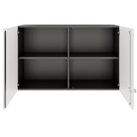 PRO Aufsatzschrank | 2 OH, 800 - 1200 x 740 mm, Soft-Close, Graphit / Weiß