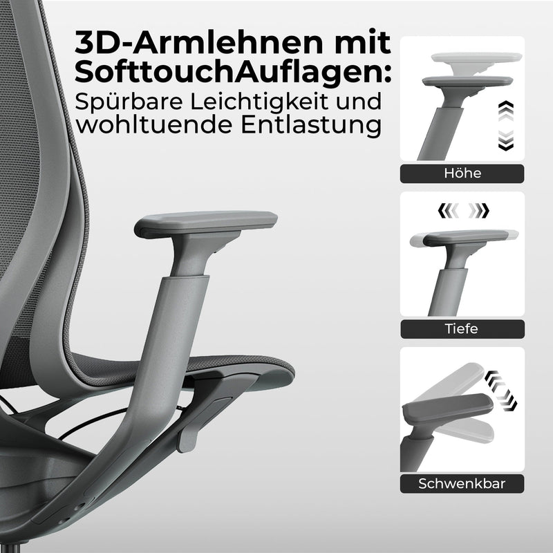 BLOOM Bürodrehstuhl | 3D-Armlehnen, Kopfstütze, Coral - 20 Main Image