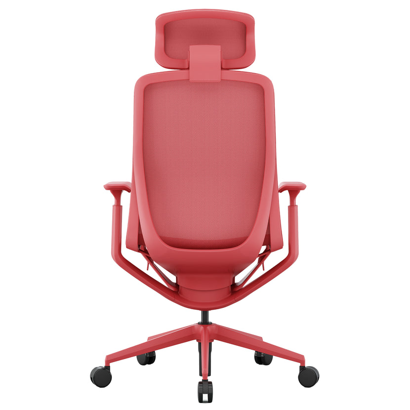 Bloom office swivel chair | 3D armrests, headrest, coral