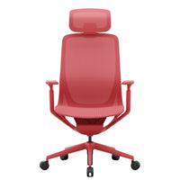 Bloom office swivel chair | 3D armrests, headrest, coral