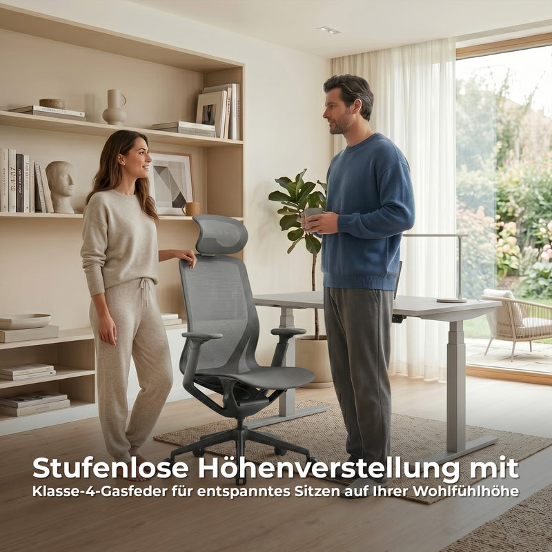 Bloom office swivel chair | 3D armrests, headrest, gray - 16 Main Image