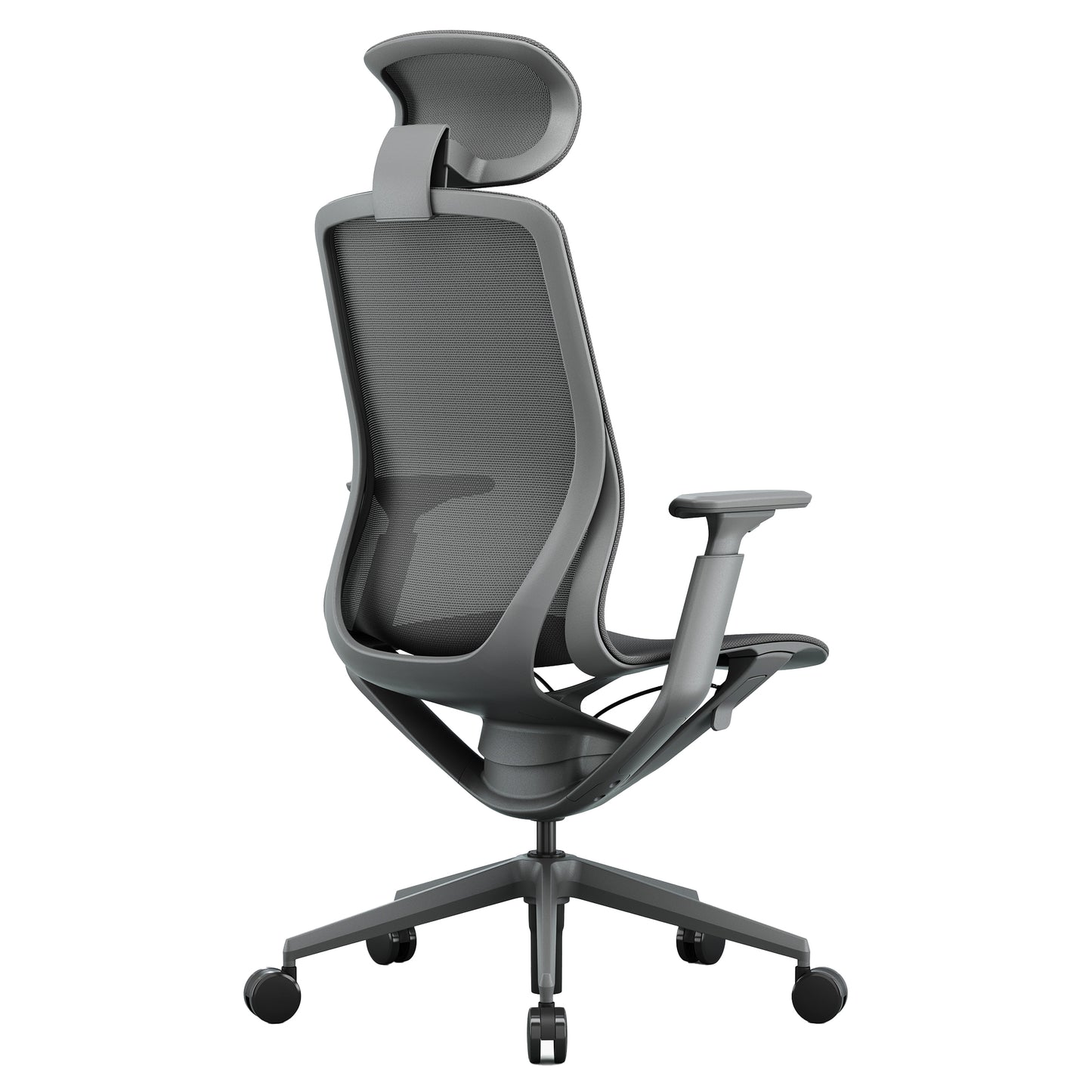 Bloom office swivel chair | 3D armrests, headrest, gray