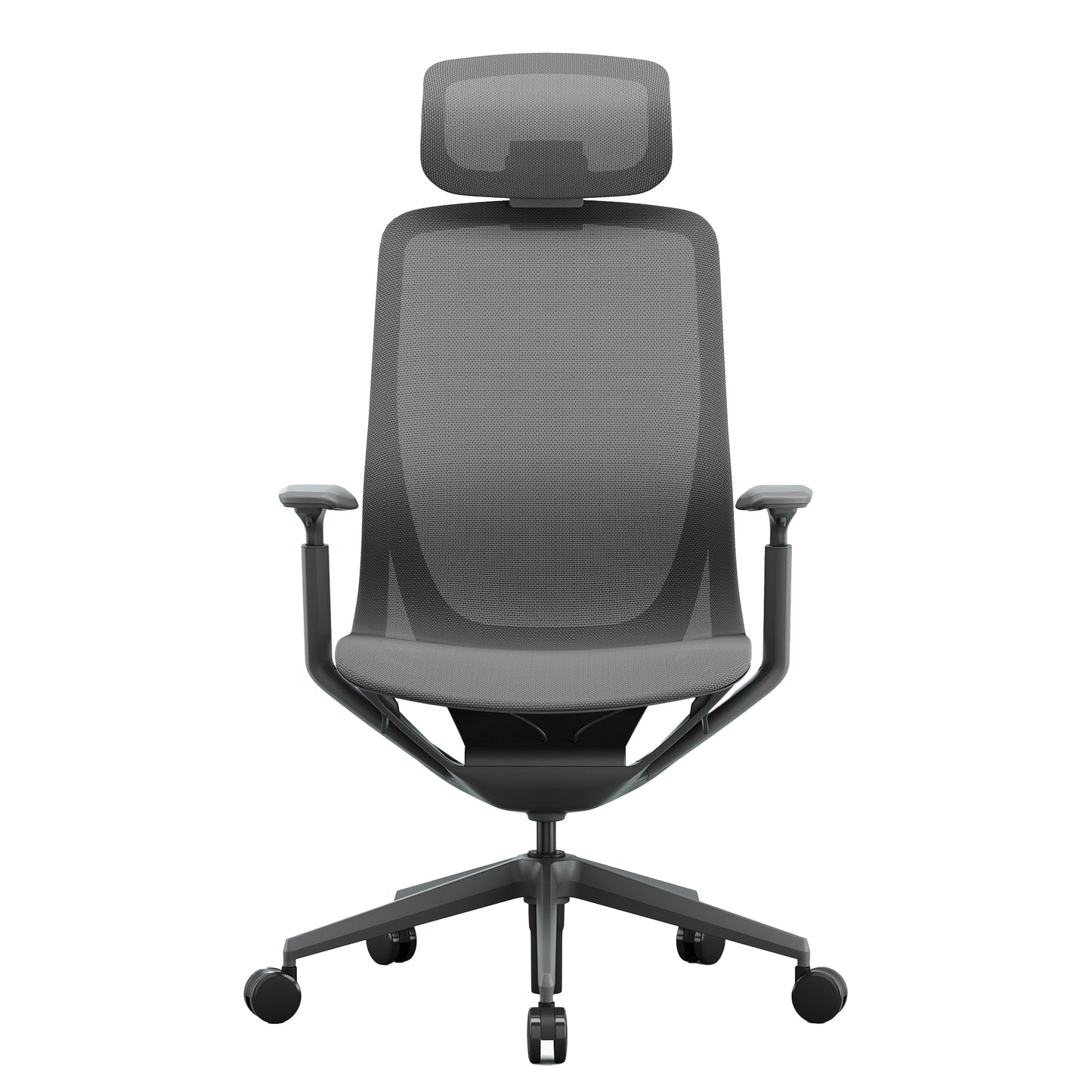 Bloom office swivel chair | 3D armrests, headrest, gray