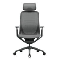 Bloom office swivel chair | 3D armrests, headrest, gray