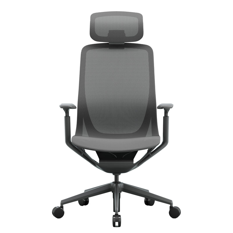 Bloom office swivel chair | 3D armrests, headrest, gray - 6 Main Image