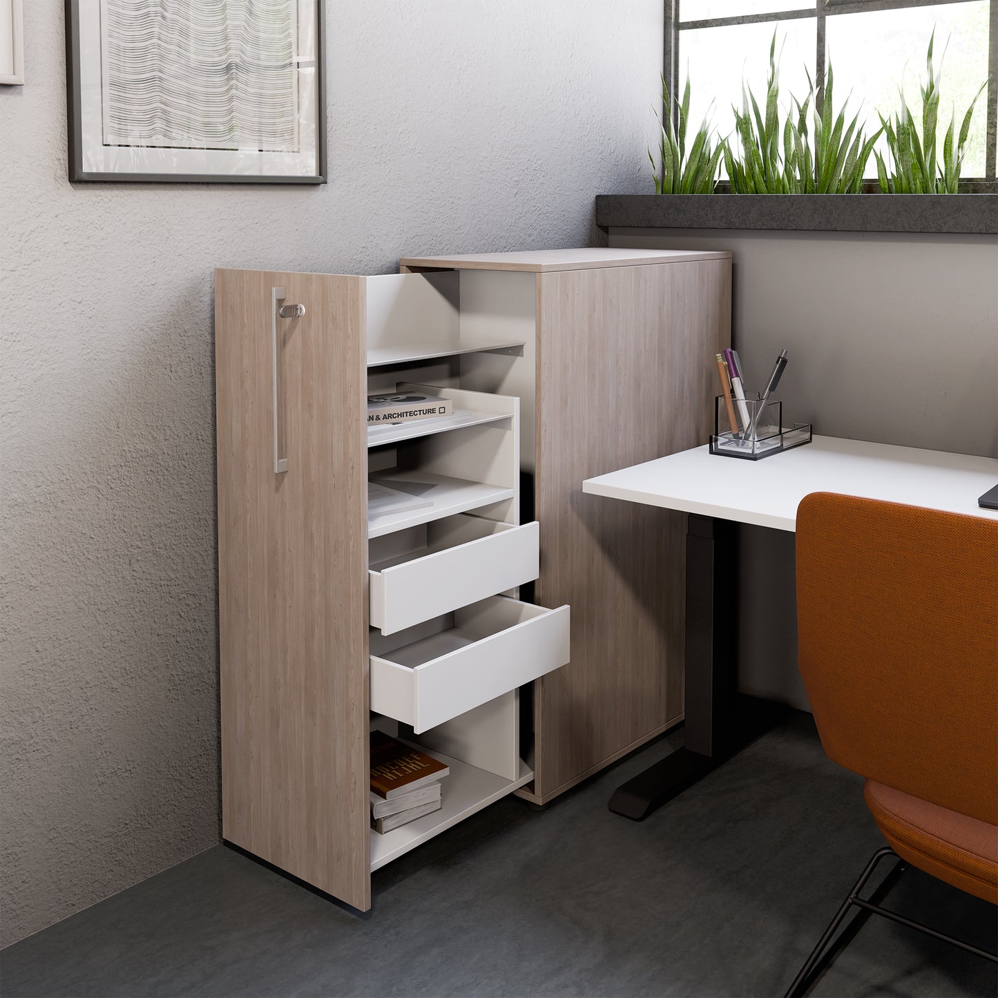 BOXI Apothekerschrank | Innenleben konfigurierbar, 420 x 800-820 x 1200 mm