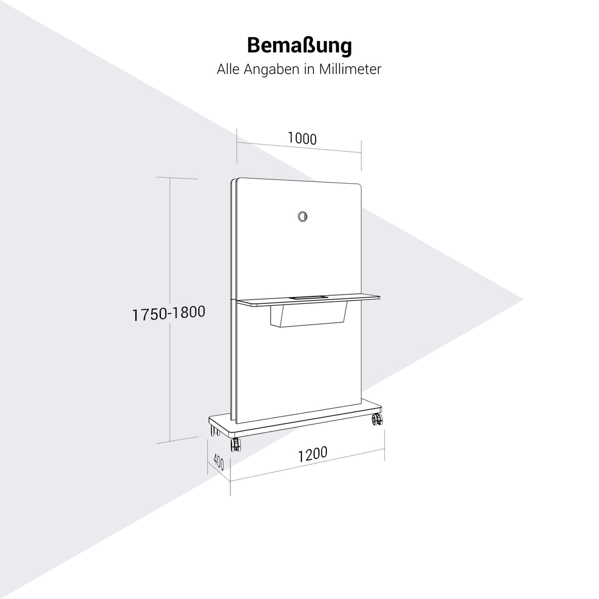 BRALCO Flipper Medienwand | 1000x1800 mm, Whiteboard - 8 Lightbox Main Image