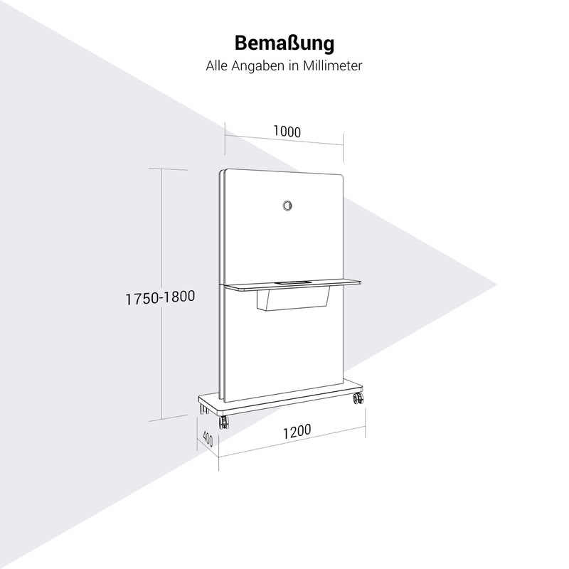 BRALCO Flipper Medienwand | 1000x1800 mm, Whiteboard - 8 Main Image
