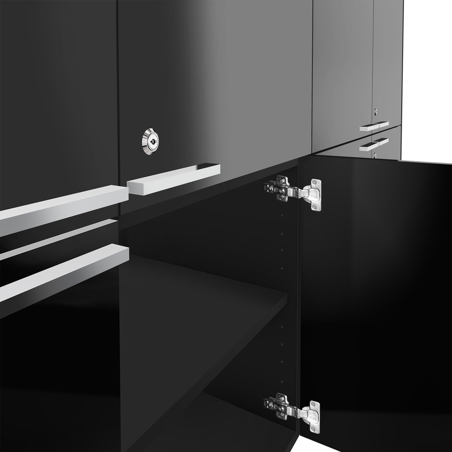 Bralco JET EVO Highboard | 2 oh, 2036 x 460 mm, noir