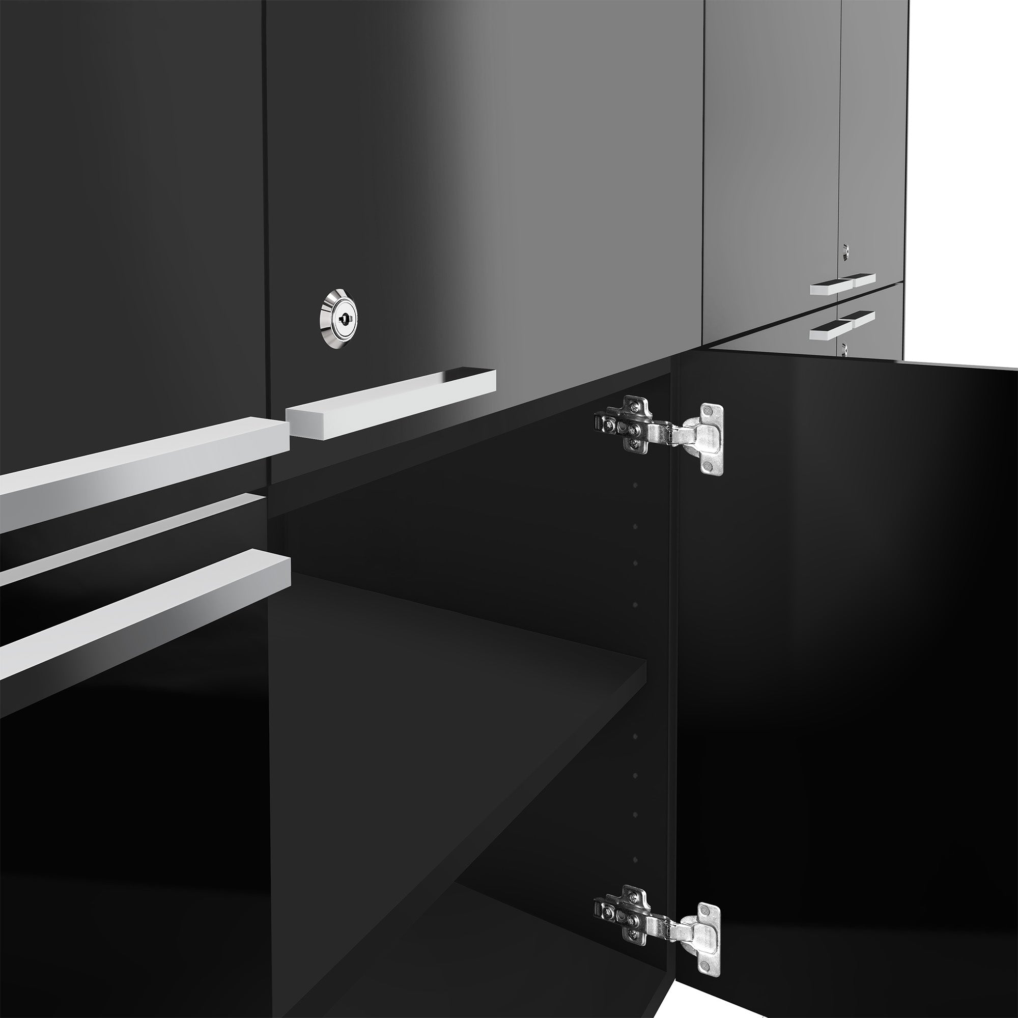 Bralco JET EVO Highboard | 2 oh, 2036 x 460 mm, noir