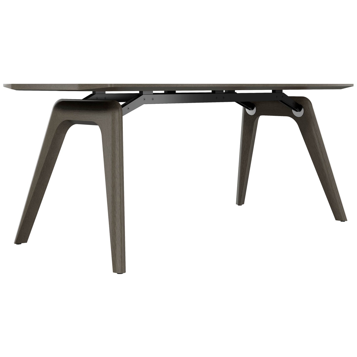 Bralco RAIL Tableau de réunion | 1800 - 2400 mm (6 - 8 personnes) | Vrai bois, chêne gris foncé