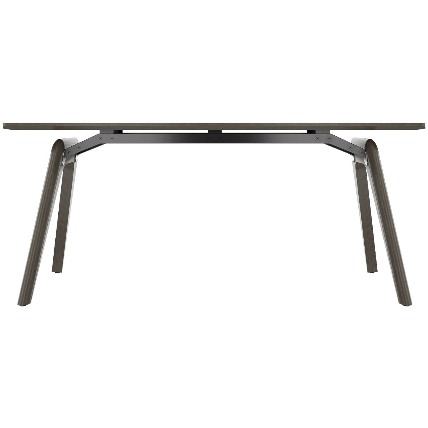 Bralco RAIL Tableau de réunion | 1800 - 2400 mm (6 - 8 personnes) | Vrai bois, chêne gris foncé