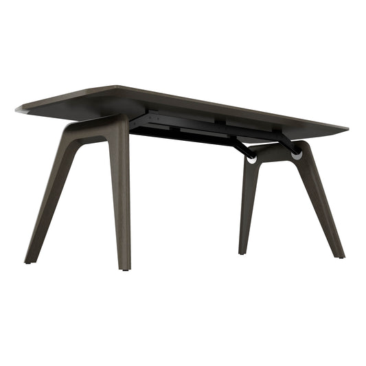 BRALCO RAIL meeting table | 1800 - 2400 mm (6 - 8 people) | Real wood, dark gray oak