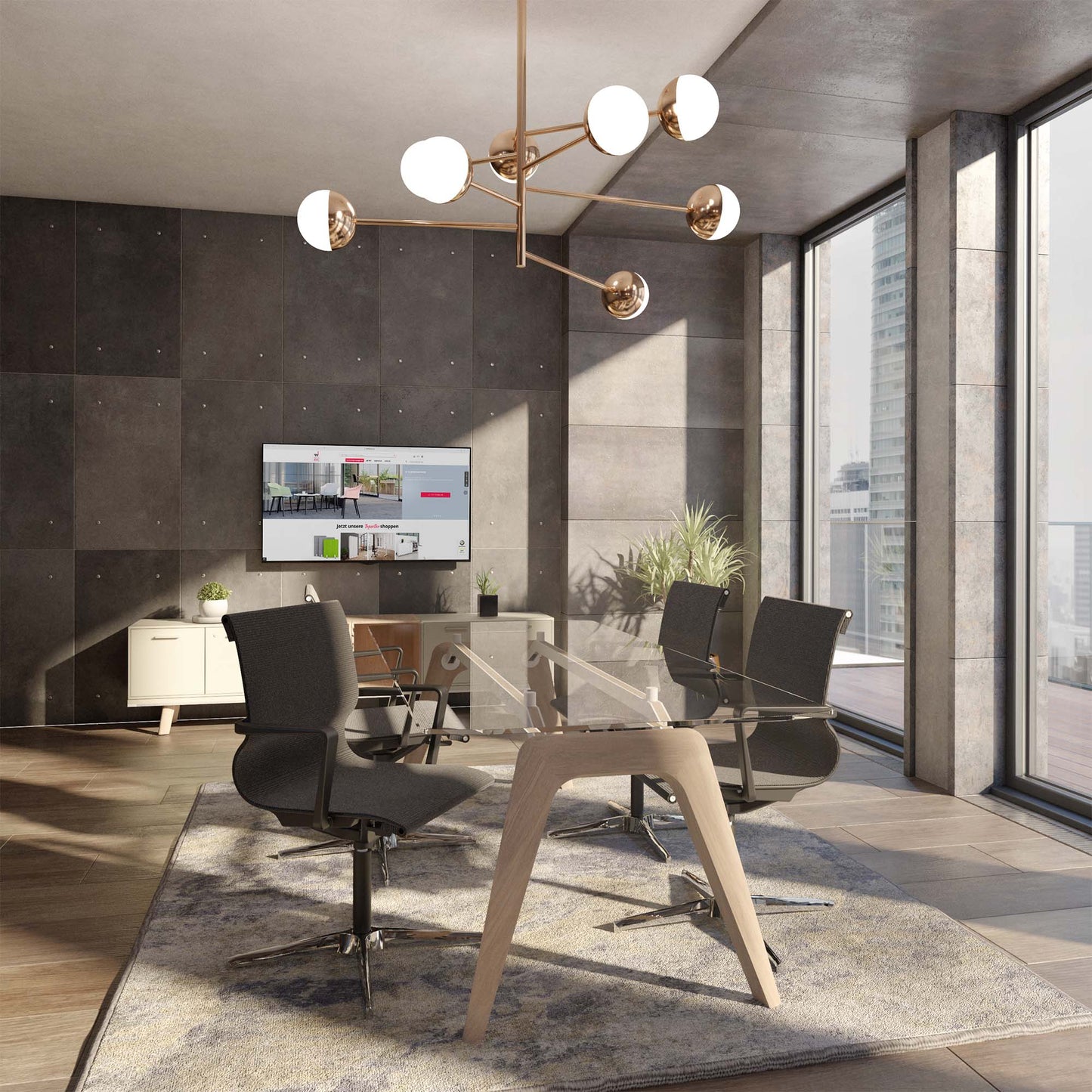 BRALCO RAIL Besprechungstisch | 1800 - 2400 mm (6 - 8 Personen) | Echtholz, Eiche Weiß