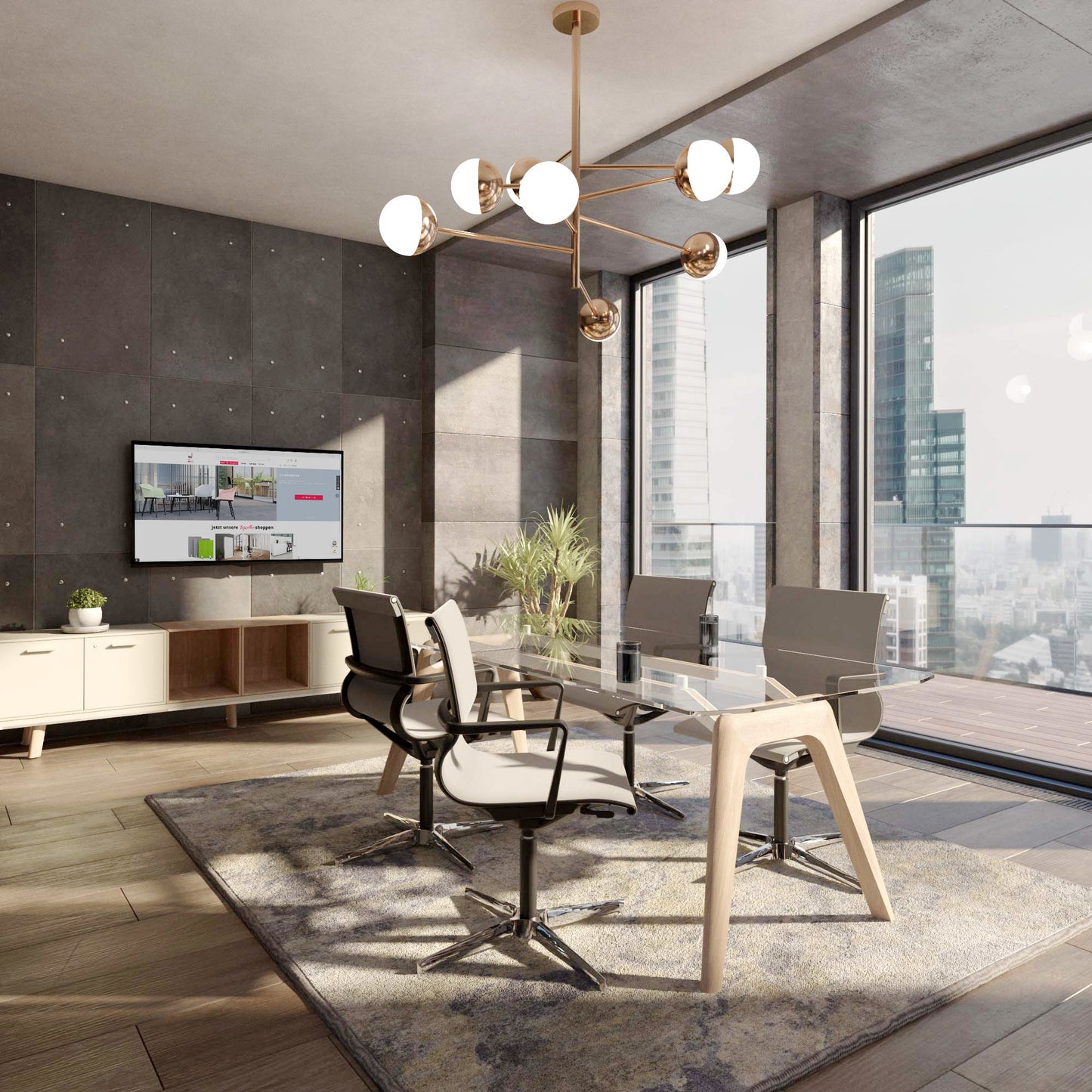 BRALCO RAIL Besprechungstisch | 1800 - 2400 mm (6 - 8 Personen) | Echtholz, Eiche Weiß