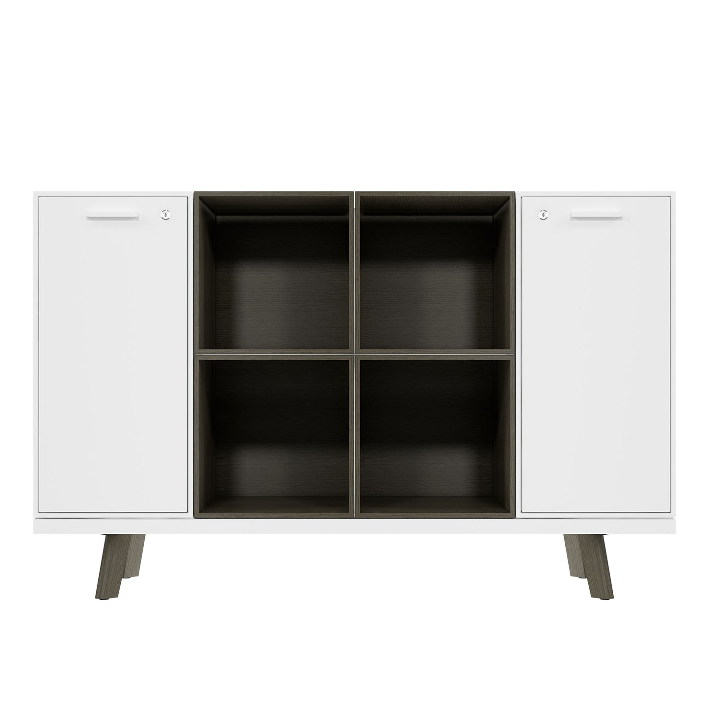 BRALCO RAIL highboard | 2 OH, 1600 x 400 mm, dark gray oak