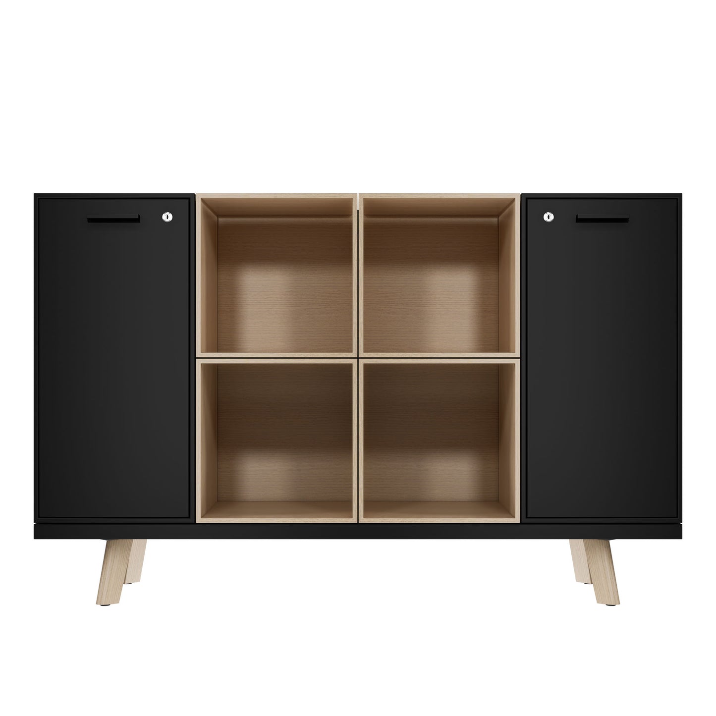 BRALCO RAIL Highboard | 2 OH, 1600 x 400 mm, Eiche Natur