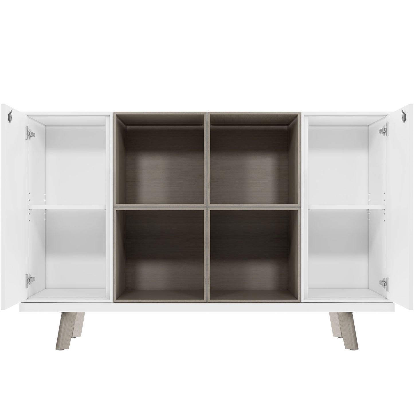 BRALCO RAIL Highboard | 2 OH, 1600 x 400 mm, Eiche Hellgrau