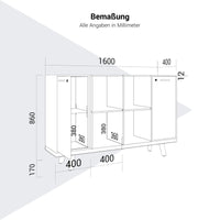 Buffet haut BRALCO RAIL | 2 OH, 1600 x 400 mm, chêne noir