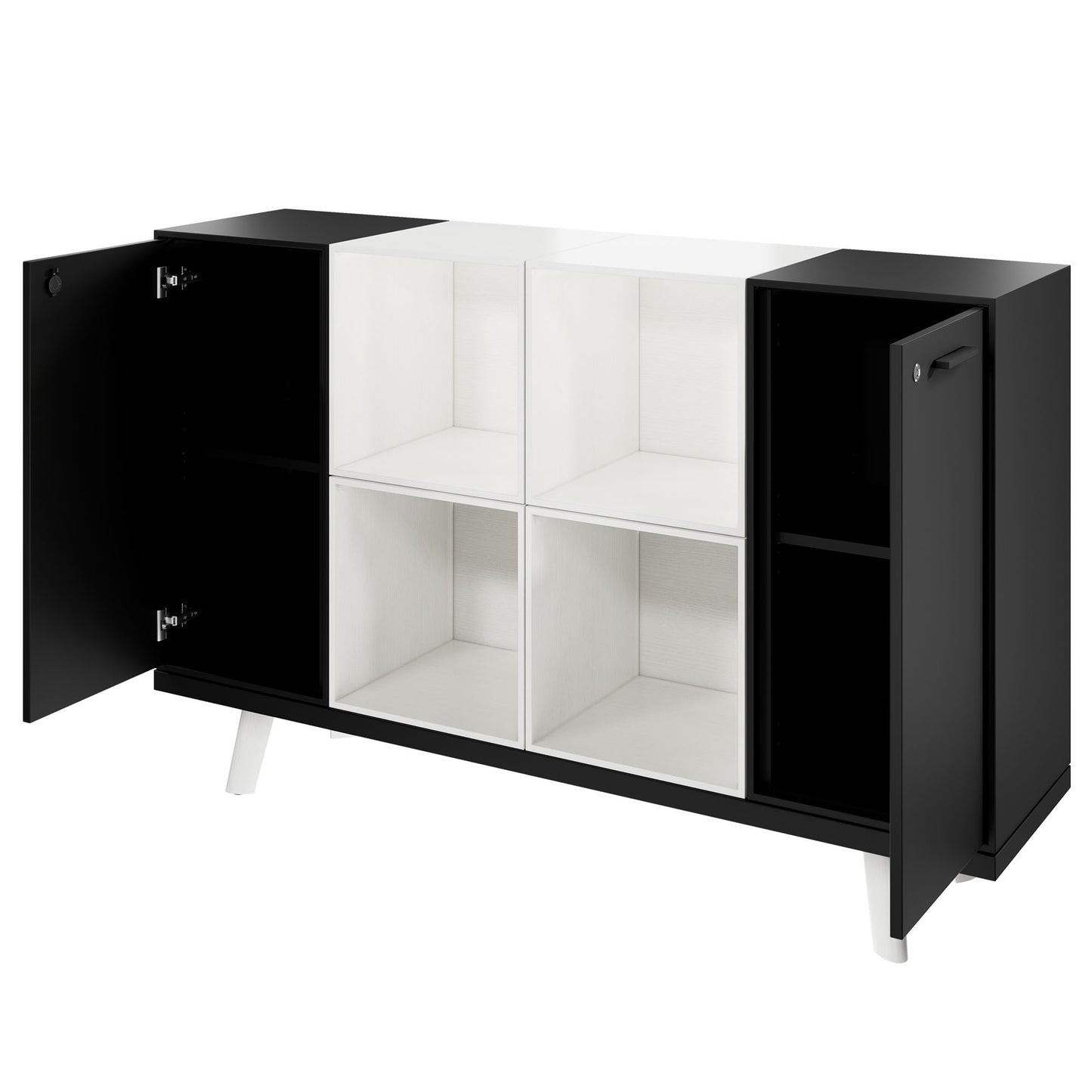 BRALCO RAIL Highboard | 2 OH, 1600 x 400 mm, Eiche Weiß