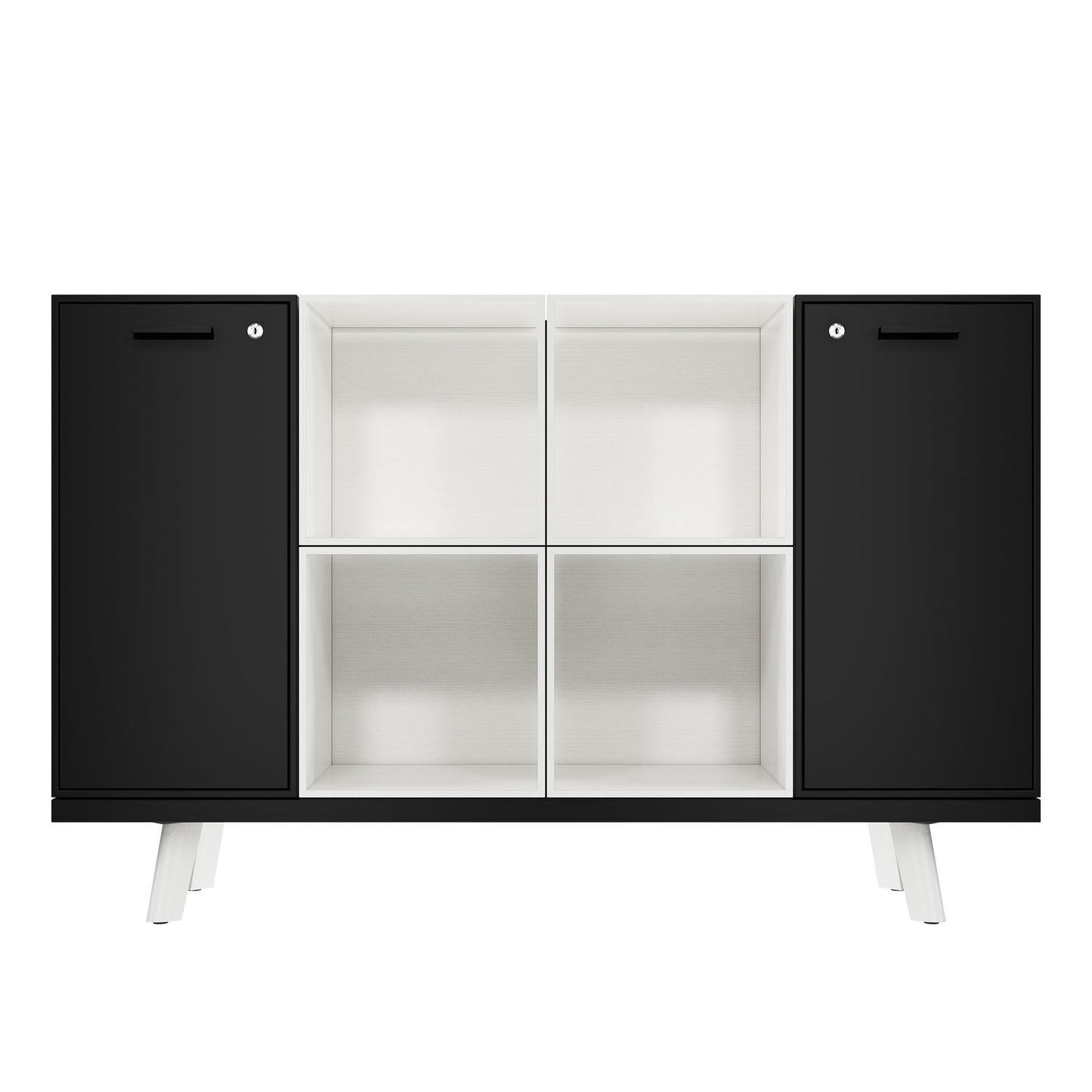 BRALCO RAIL Highboard | 2 OH, 1600 x 400 mm, Eiche Weiß