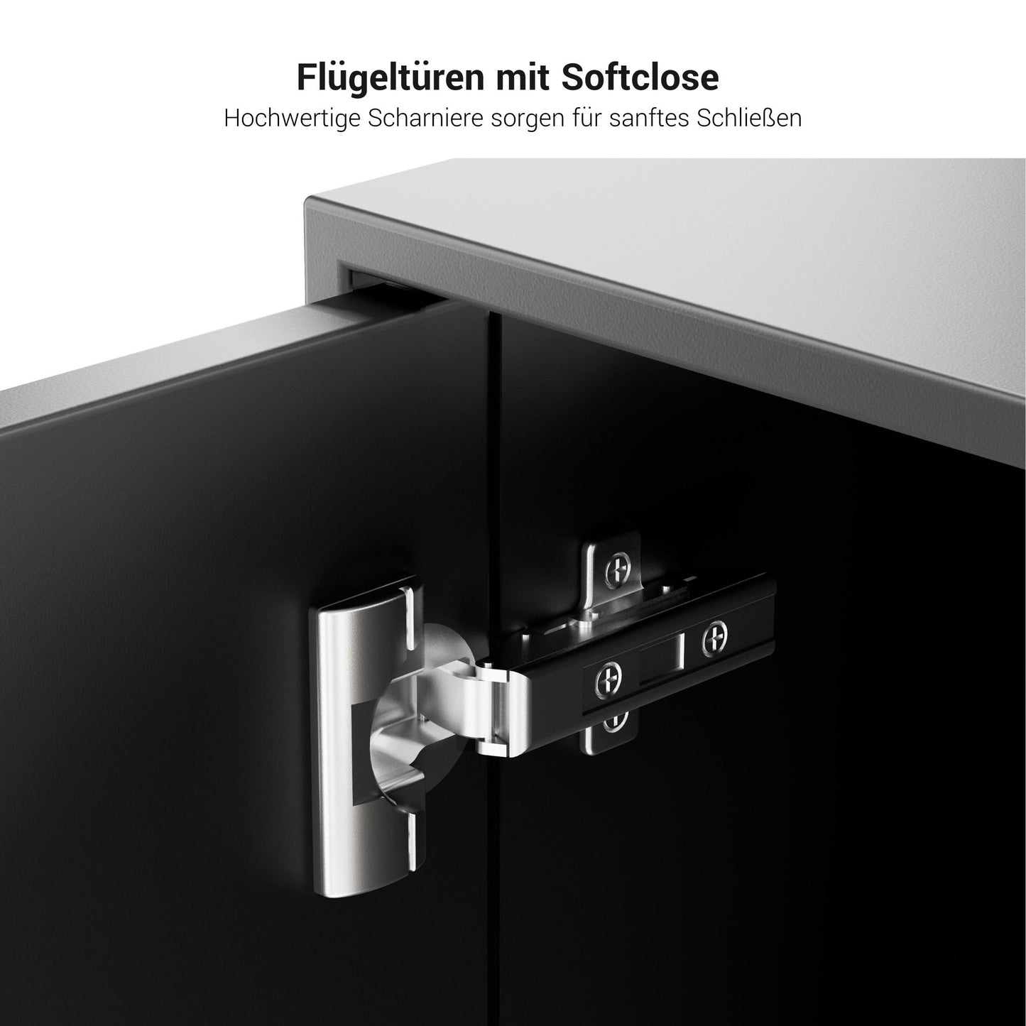 Bralco RAIL Highboard | 2 oh, 1600 x 400 mm, grigio scuro in quercia