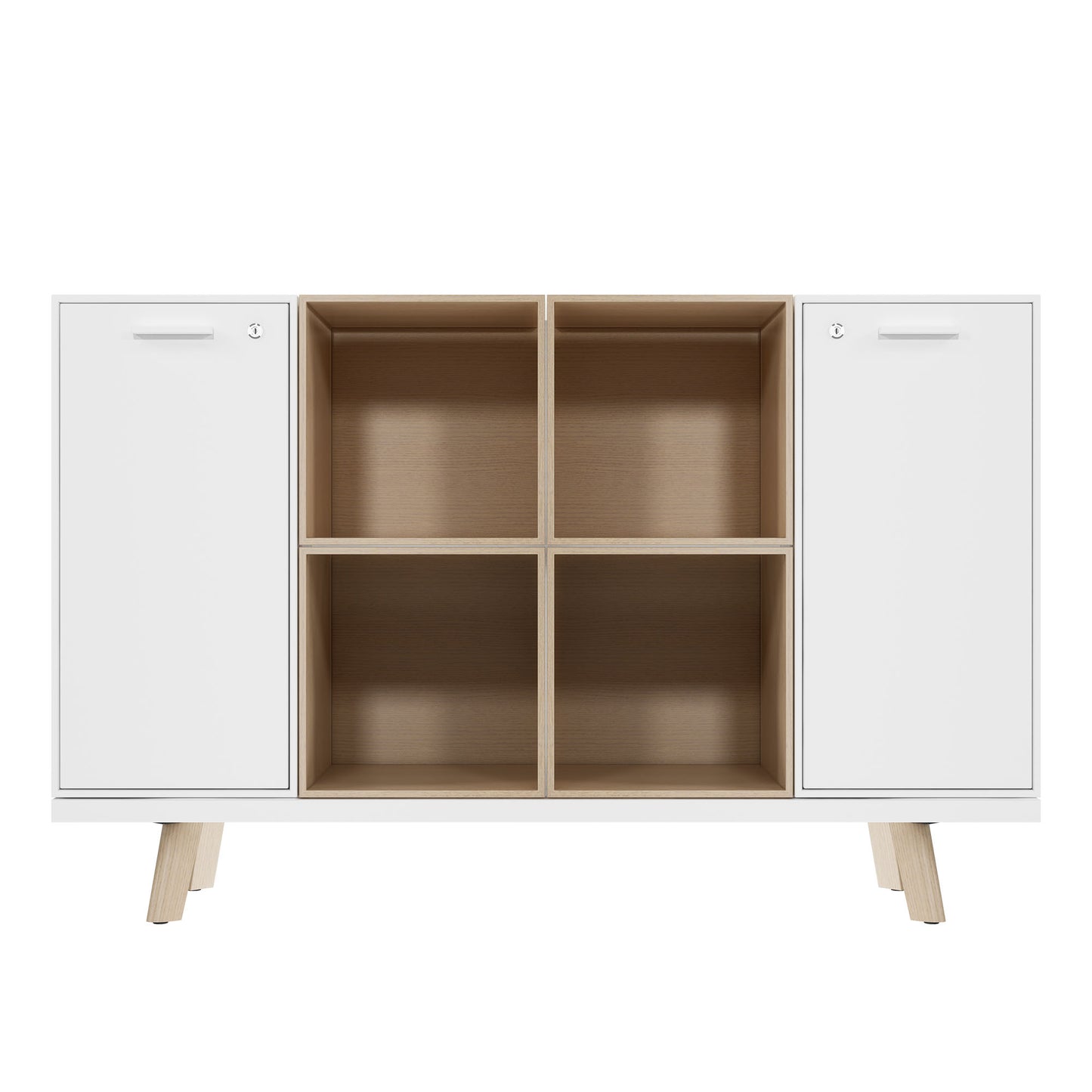 BRALCO RAIL Highboard | 2 OH, 1600 x 400 mm, Eiche Natur