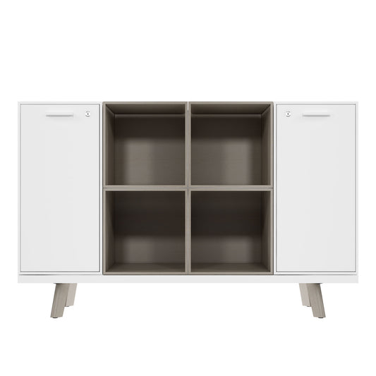 BRALCO RAIL Highboard | 2 OH, 1600 x 400 mm, Eiche Hellgrau