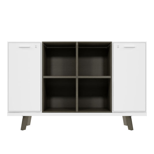 BRALCO RAIL Highboard | 2 OH, 1600 x 400 mm, Eiche Dunkelgrau