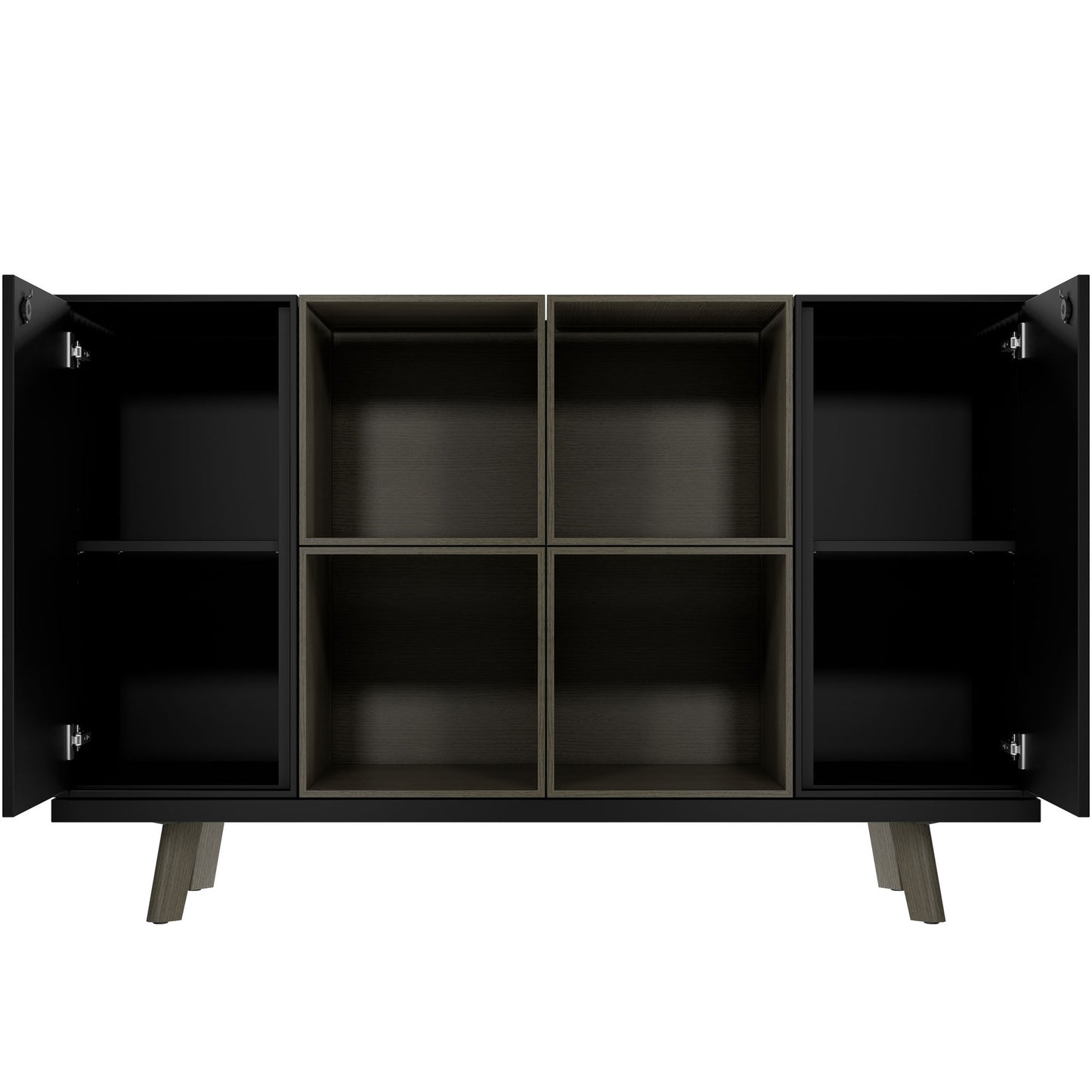 BRALCO RAIL Highboard | 2 OH, 1600 x 400 mm, Eiche Dunkelgrau