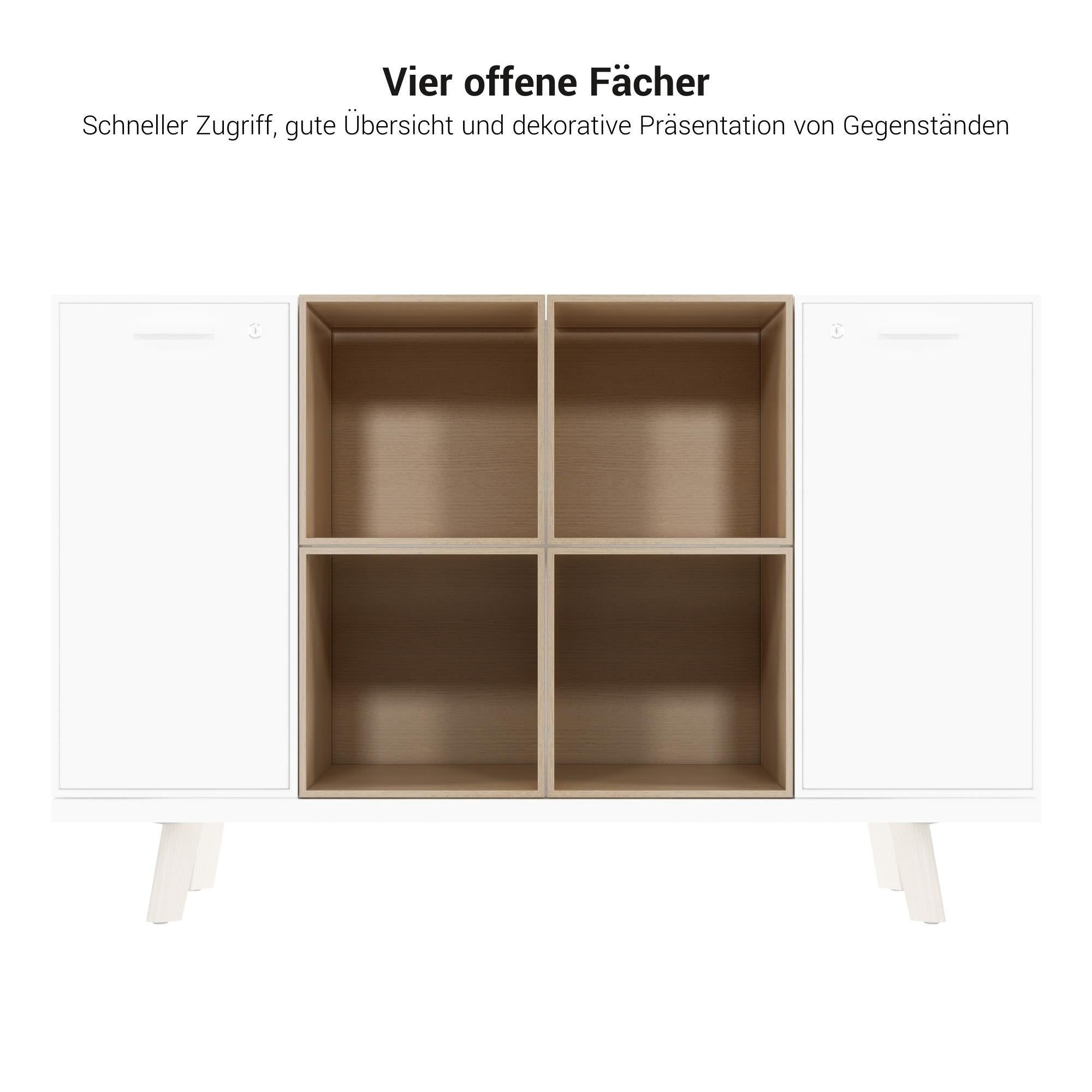 BRALCO RAIL Highboard | 2 OH, 1600 x 400 mm, Eiche Natur
