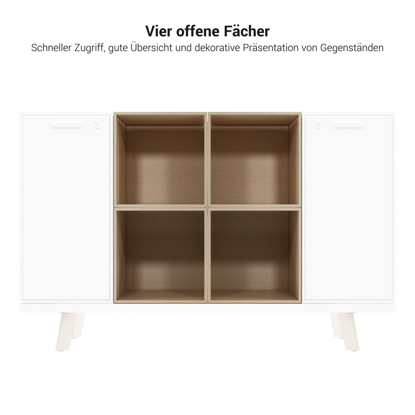 BRALCO RAIL Highboard | 2 OH, 1600 x 400 mm, Eiche Natur