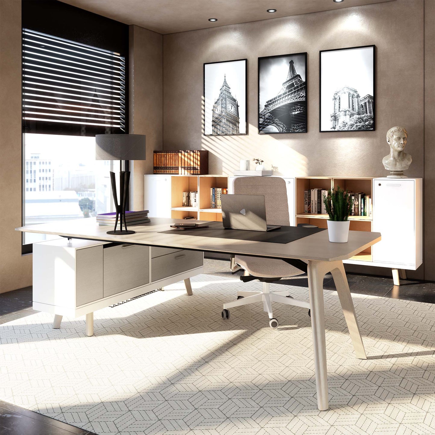 BRALCO RAIL Highboard | 2 OH, 1600 x 400 mm, Eiche Schwarz