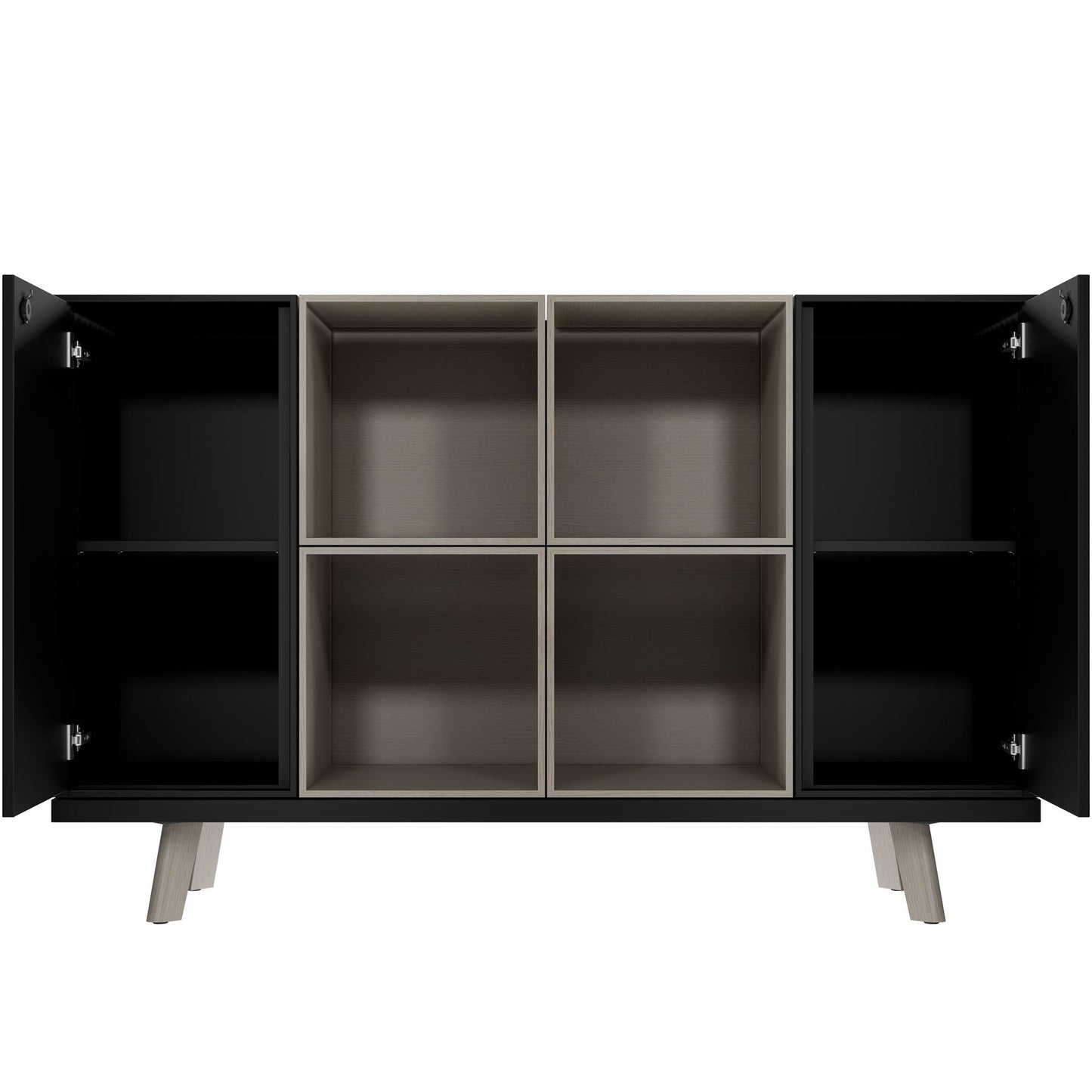 BRALCO RAIL Highboard | 2 OH, 1600 x 400 mm, Eiche Hellgrau