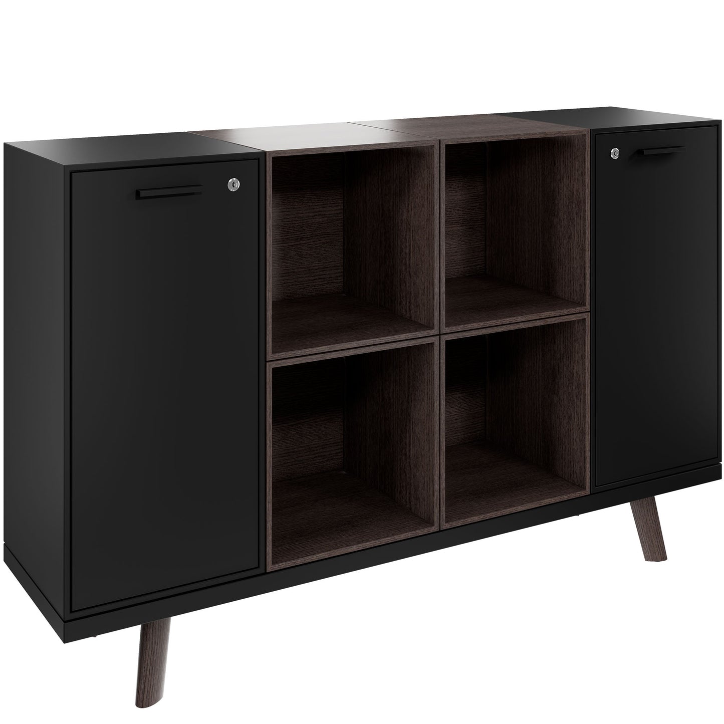 BRALCO RAIL Highboard | 2 OH, 1600 x 400 mm, Eiche Carbon