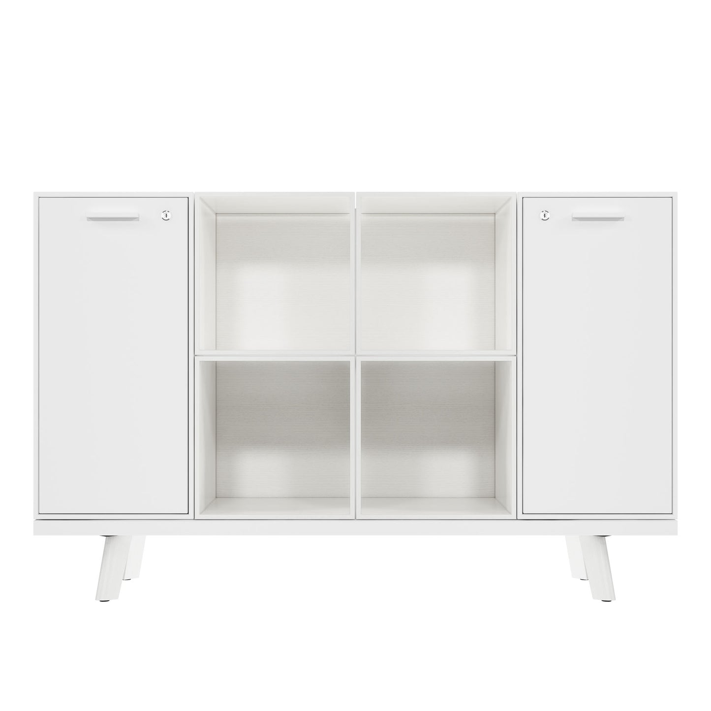 BRALCO RAIL Highboard | 2 OH, 1600 x 400 mm, Eiche Weiß