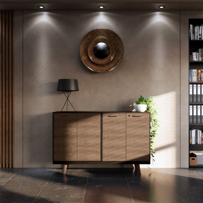 BRALCO RAIL Highboard | 2 OH, 1600 x 400 mm, Eiche Carbon