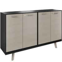 BRALCO RAIL Highboard | 2 OH, 1600 x 400 mm, Eiche Hellgrau