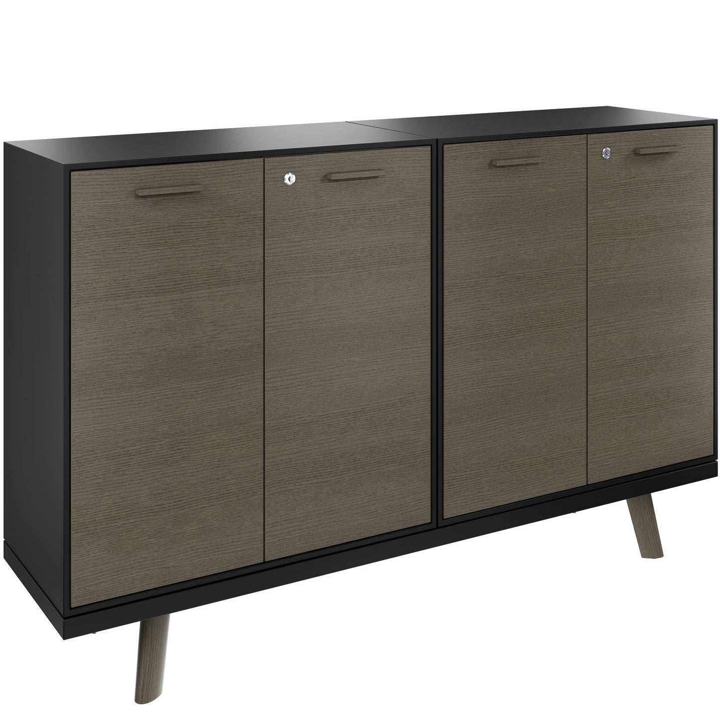 BRALCO RAIL highboard | 2 OH, 1600 x 400 mm, dark gray oak