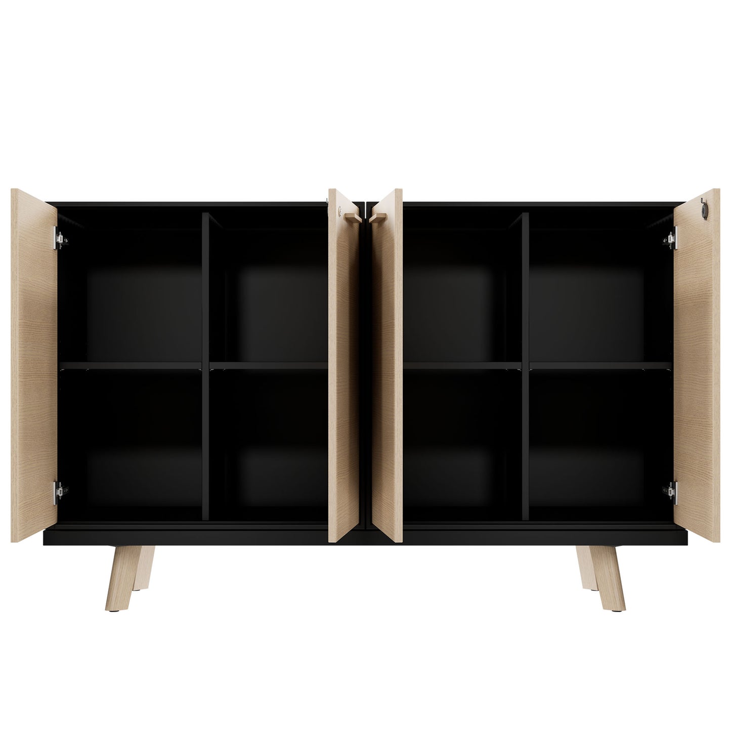 Bralco RAIL Highboard | 2 oh, 1600 x 400 mm, nature de chêne