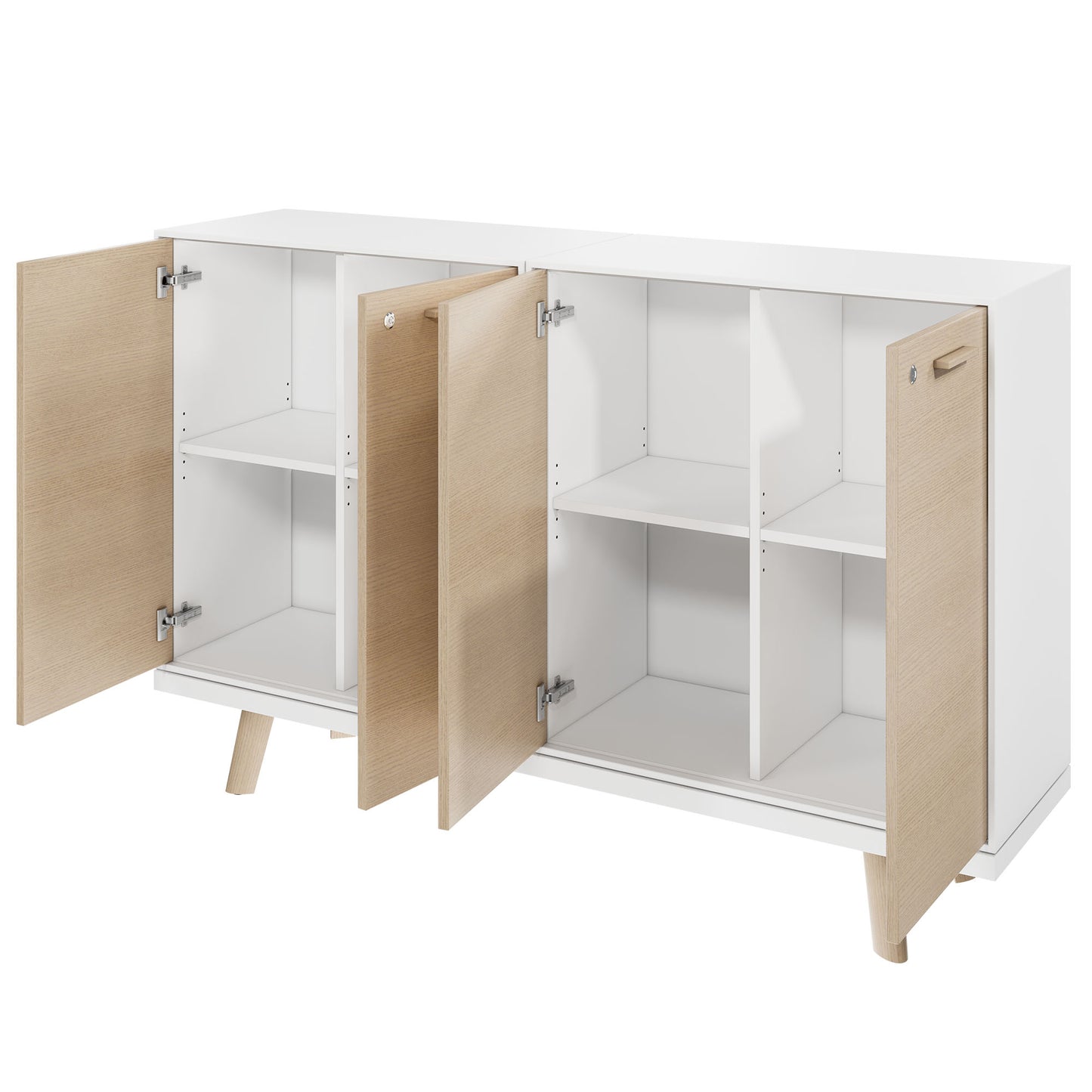 Bralco RAIL Highboard | 2 oh, 1600 x 400 mm, nature de chêne