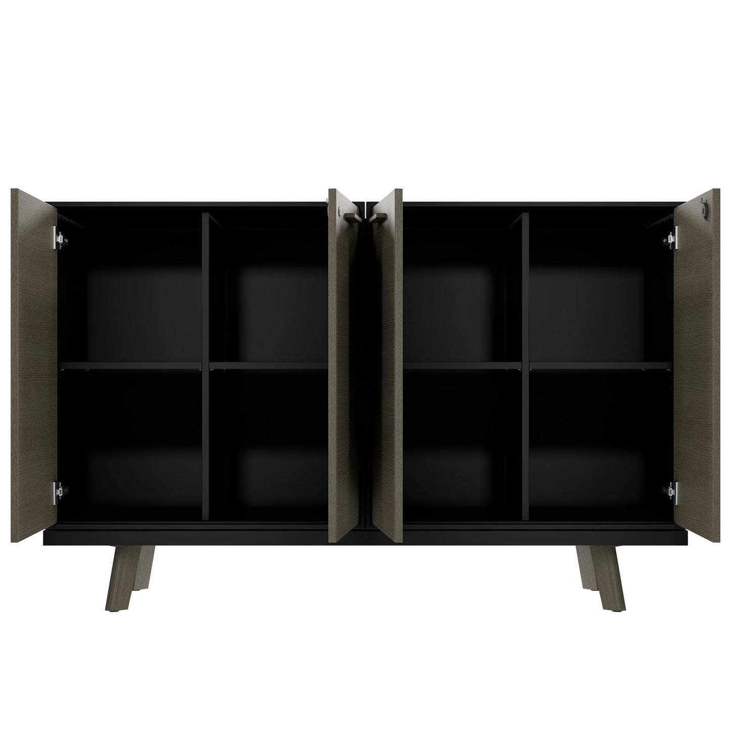BRALCO RAIL highboard | 2 OH, 1600 x 400 mm, dark gray oak