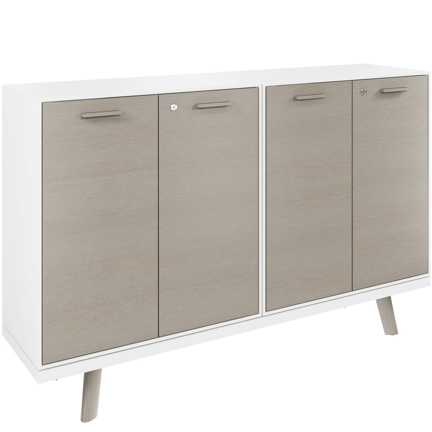 Bralco RAIL Highboard | 2 OH, 1600 x 400 mm, grigio chiaro di quercia