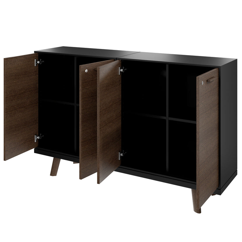 BRALCO RAIL highboard | 2 OH, 1600 x 400 mm, tobacco oak