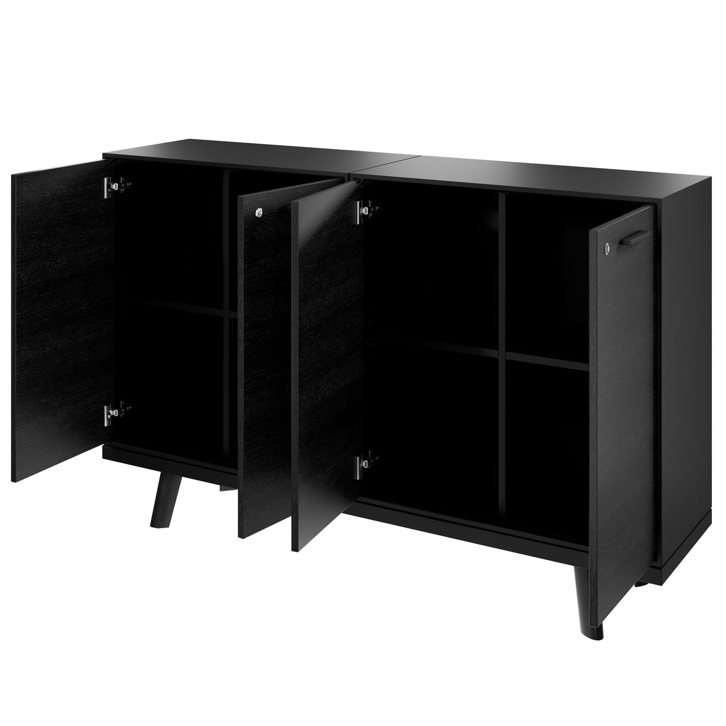 BRALCO RAIL Highboard | 2 OH, 1600 x 400 mm, Eiche Schwarz