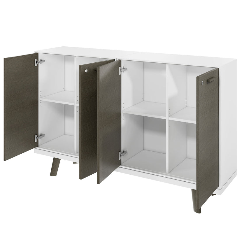 BRALCO RAIL highboard | 2 OH, 1600 x 400 mm, dark gray oak
